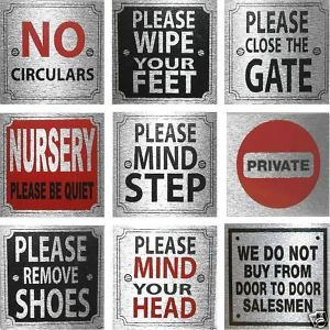 eCobbler Stick on Sign for Home or Business 8x8cm- Please Wipe Your Feet