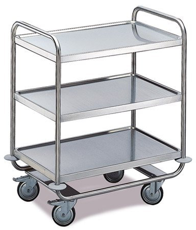 Edelstahl - Tischwagen 3 Etagen (1000 x 600 mm) 200 Kg Tragkraft