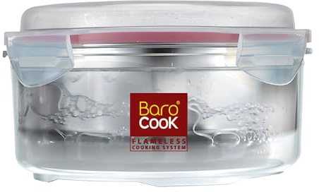 Flameless Self-Heating Lunch Box, Round – Portable Food Warmer Oven BC-010 –Large 900ml / 30oz Capacity – Heats Meals, MREs & Cans Under 10 Min – Camping, Travel, Office, Emergency