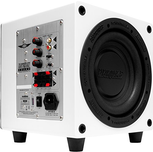 Earthquakesound MiniMe-P8W-V2 8 Powered Subwoofer - White Piano with Passive Radiator