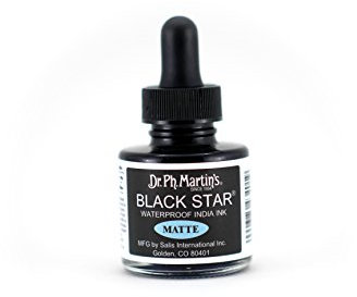 Dr. Ph. Martin's Black Star India Ink, 1.0 oz, Black (Matte)