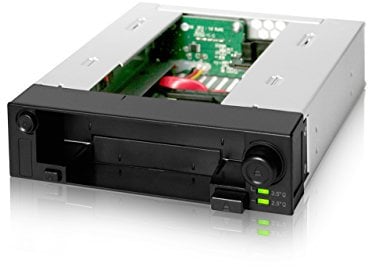 Icy Dock MB971SP-B 5.25-inch Hot Swap Drive Caddy for 2.5-inch and 3.5-inch SATA Hard Drive or SSD