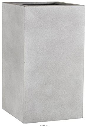 Artificielles.com - Glasfaserwanne Farn, außen, quadratisch, hoch, L 37 x 37 x H 67 cm, sandfarben – Maße: H 67 cm – Farbe: Sand