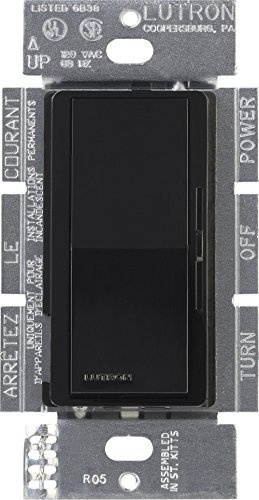 Lutron DVSTV-BL Diva 8 Amp 3-way/Single-Pole 0-10V Dimmer, no neutral required, Black