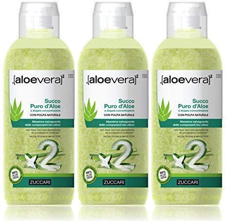 Zuccari Succo D Aloe - 3 Pezzi da 1 L, Totale: 3 L, vegan