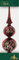 Christbaumdoppelspitze rot glänzend mit Dekor, 33 cm