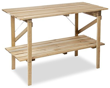 Lacewing 2 Tier Collapsible Garden Greenhouse Wooden Staging Suitable for Garden Outside Greenhouse with Amazing Strong Durable Treated Pine Wood (W 1.22 x D 0.53 cm)