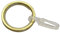 Gardinia 31490 Ringe/Gardinenringe für Gardinenstangen mit Gleiteinlage und Faltenlegehaken, Serie Chicago, Durchmesser 20 mm, Messing matt