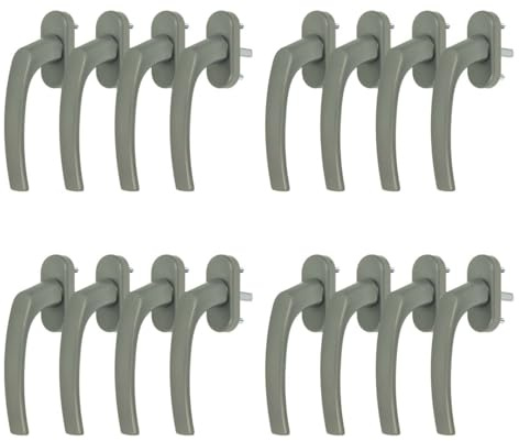 16 x Alu Fenstergriff in Dunkelsilber F9 - Stiftlänge 35mm