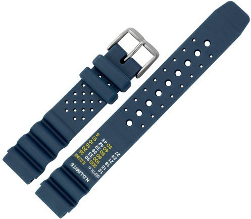 MARBURGER Uhrenarmband 20mm Kunststoff Blau XL - Werkzeug Montage Set 9672050000120
