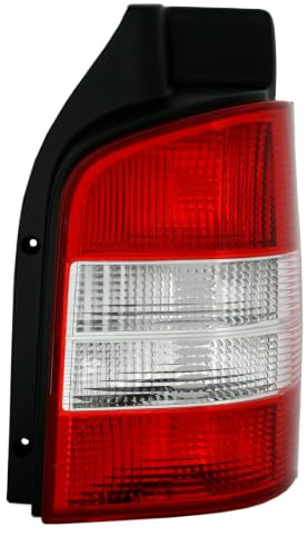 Rückleuchte Rot Weiß für VW T5 (5/2003-9/2009 einteilige Heckklappe) Rechts | Aftermarket Ersatzteil, kompatibel zu OE Lampenträger,
