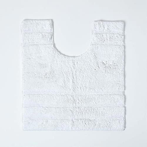 Homescapes Badematte WC Vorleger Spa Supreme 50 x 55 cm aus 100% Reiner Baumwolle weiß