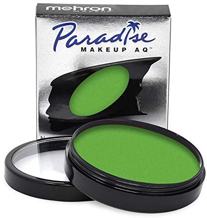 Mehron Paradise Make-up AQ Pro Size | Perfekt für Bühnen- und Bildschirmvorführungen, Spezialeffekte, Cosplay und Halloween | Wasseraktiviertes Gesichts- und Körperfarben 40 g Light Green