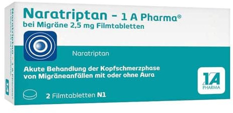 NARATRIPTAN-1A Pharma bei Migräne 2,5 mg Filmtabl. 2 St