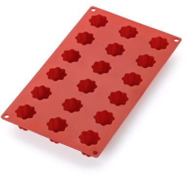 Lékué Mini Molde Cannelé Bordelais silicona platino, Rojo, 18 cavidades