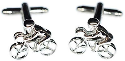 Miniblings Fahrrad Biker Fahrradfahrer Manschettenknöpfe - Handmade I Manschettenknopf Cufflinks Hemdknöpfe I schöne Holzbox inklusive - Fahrrad Biker Fahrradfahrer