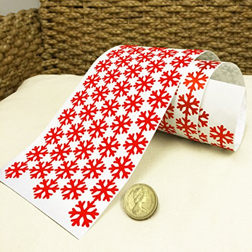 280 Snowflake Vinyl Christmas Sticker 20mm Colour Self Adhesive Peel&Stick -Cherry Red