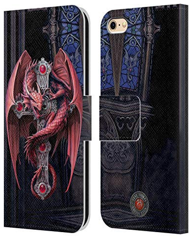 Head Case Designs Officially Licensed Anne Stokes Gothic Guardians Dragons Leather Wallet Case Compatible With Apple iPhone 6 / iPhone 6s