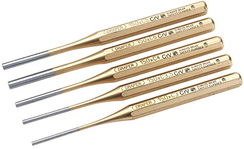 Draper 13041 Expert Octagonal Parallel Pin Punch Set, 5 Pcs