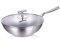 Pentola in titanio per uso domestico, fornello a induzione Wok in titanio puro, padella wok non rivestita, wok in titanio antiaderente con coperchio in acciaio inossidabile, utensili da cucina
