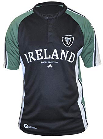 Irland Traditioneller Rugby Jersey Gr. X-Large, schwarz