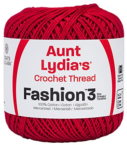 Coats Crochet - 182.0006 Fashion Crochet Thread, 3, Scarlet