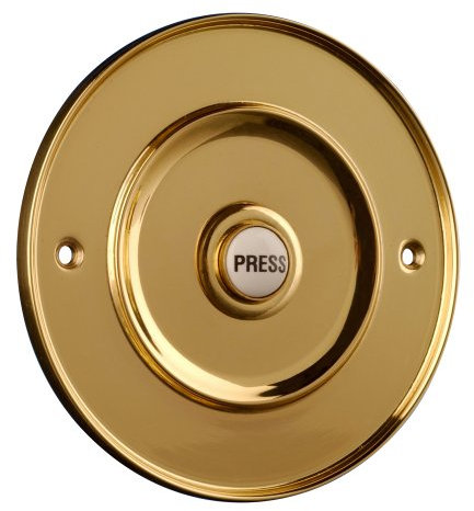 Polished Brass 100mm Dia Bell Push with China Press