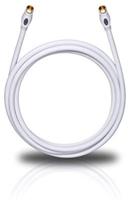 OEHLBACH Transmission Plus S – Cavo satellitare OFC per antenna satellitare e Sky Receiver – spina F m/m, DVB-S/S2, HDTV, 4k UHD – 2,20 m, bianco