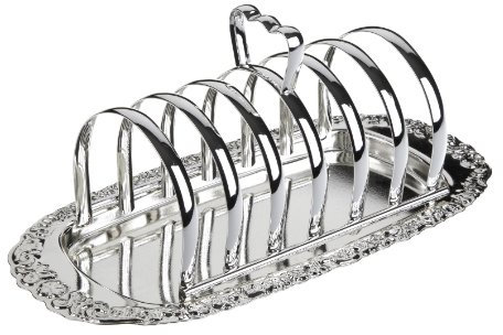 Toast Rack with Crumb Tray - Silver Plated