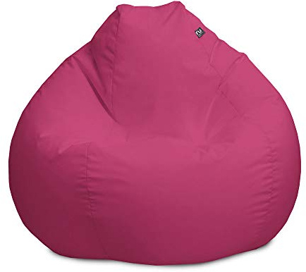 rucomfy Water Resistant Classic Adult Slouchbag Beanbag Chair - Pink | Huge Indoor/Outdoor Pre-Filled Armchair Seat - Home and Garden Seating - UV Resistant - Machine Washable Cover - 80x110cm