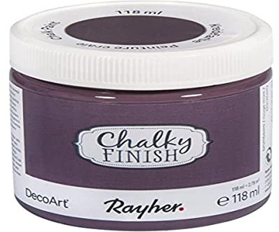 Rayher Chalky Finish Peinture Craie Vernice, Metallo, plastica, Ceramica, Legno, Rosso Mora, 118 ml (Confezione da 1), 118 unità