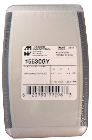Hammond 1553CGY Gray ABS Plastic Soft Sided Hand Held Case - Inches (4.62 x 3.11 x 1.3) mm (117mm x 79mm x 33mm)