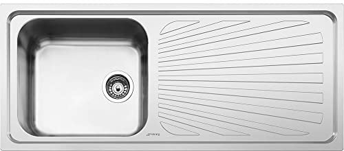 SMEG SGE116.1D Serie Alba Lavello da incasso in Acciaio Inox Satinato con 1 Vasca Dimensioni 116 x 50 cm