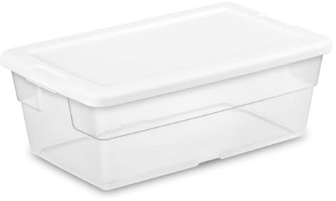 Sterilite 36-Pack 6 Quart Storage Box, Stackable Clear Plastic Bins with Snap-On Lids - Heavy-Duty Organizing Containers for Closet, Bathroom, and Office