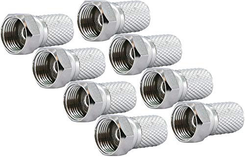 SCHWAIGER -FST7008 531- F-Aufdrehstecker 8-er Set/ 7 mm Durchmesser/für Koaxialkabel/Verbindung von Stecker und Kabel/ 8 Stück/Silber