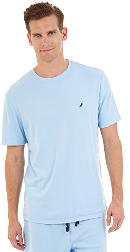 Nautica Men's Anchor Crew Neck Sleep Shirt, Noon Blue, Large