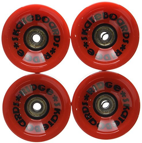 Ridge Unisex-Youth 70mm Longboard Wheels Skateboard Räder, Rot, 70 mm