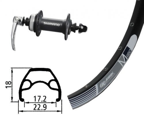 Bike-Parts Unisex – Erwachsene V-Rad 9 Laufrad, Silber, 1size