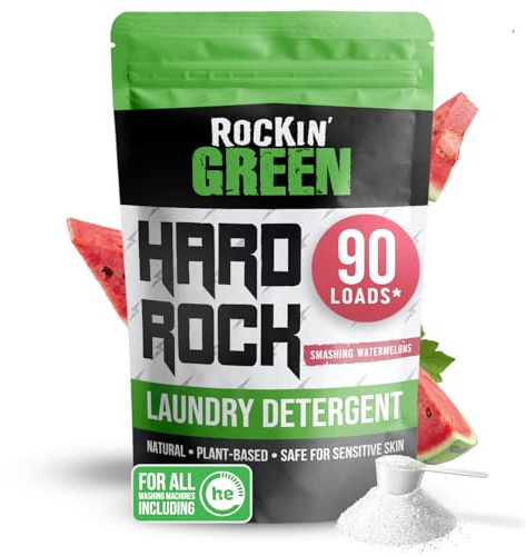 Rockin' Green Hard Rock Lessive en poudre naturelle pour linge de bébé Élimination de pastèques 1,27 kg 90 lavages