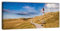 wandmotiv24 Leinwandbild Panorama Nr. 271 Leuchtturm mit Holzweg 100x40cm, Keilrahmenbild, Bild auf Leinwand, Meer Strand Weg