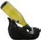 Playful Black & White Kitty Cat Wine Bottle Holder Sculpture for Decorative Tabletop Wine Racks and Stands or Kitten Statues & Pet Figurines As Gifts for Cat Lovers