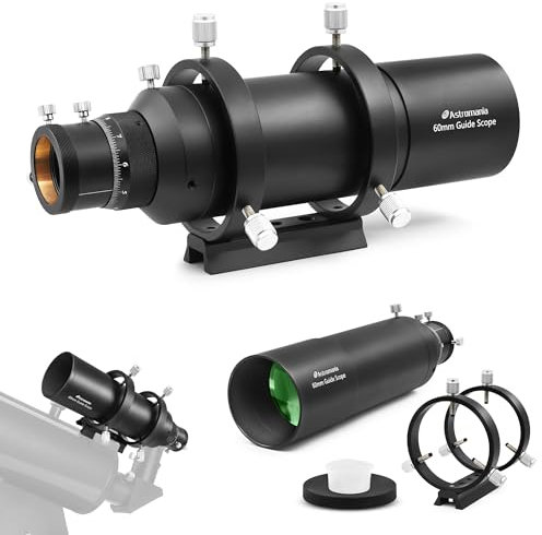 Astromania Guide Scope 60mm Compact Deluxe Finder Guide Scope Kit with Double Helical Focuser Compatible with 1.25 inch Eyepiece for Astronomical Telescope & Auto Guiding Cameras for Astrophotography