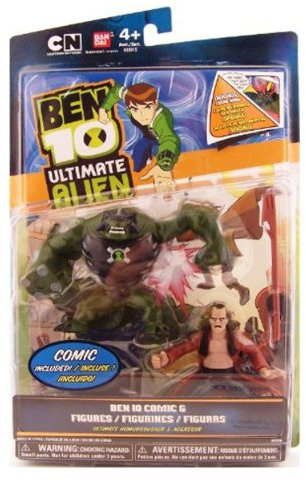 Ben 10 Ultimate Alien Comic Exclusive 4 Inch Action Figure 2Pack Ultimate Humungousaur Aggregor by Bandai