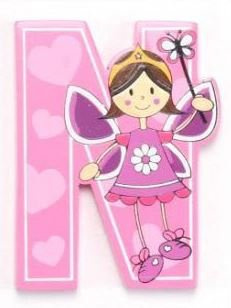 Vinsani Wooden Fairy Alphabet Letters Personalised Bedroom Wall Door Name (N)