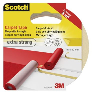 Scotch 42020750 Carpet Adhesive Tape, 50 mm X 7 M, White