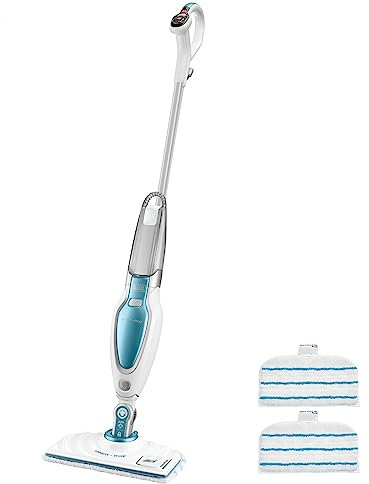 Black + Decker Fsm1630 Nettoyeur Balai Vapeur 1600 W + Black + Decker FSMP20 Pad microfibres 2 pièces Pour article FSM1500