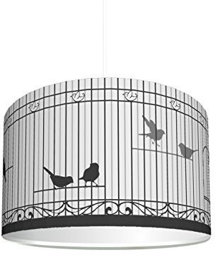 Kinderzimmer Lampenschirm Vogelkäfig grau KL39 | kinderleicht eine Vogelkäfig-Lampe erstellen | als Steh- oder Hängeleuchte/Deckenlampe | perfekt für Jungen und Mädchen | STIKKIPIX