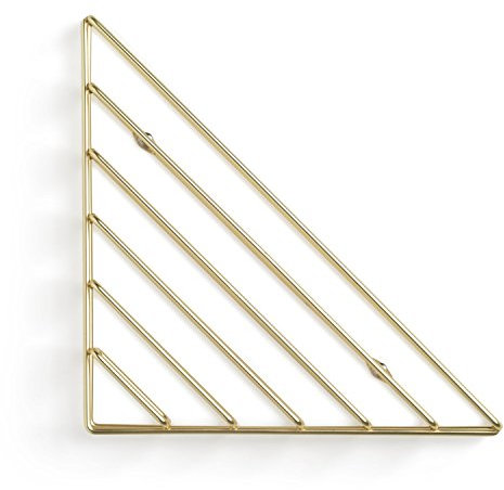 Umbra Strum Wand Zeitschriftenhalter im Geometrischen Design – Modernes Wandboard für Bücher, Magazine, Zeitungen und Mehr – Anbringung in 3 unterschiedlichen Ausrichtungen Möglich, Metall / Messing