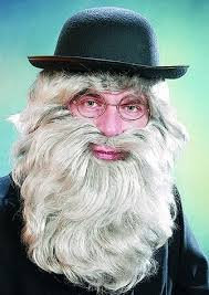 Perücke Vater Abraham, grau (Perücke mit Bart)