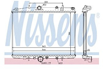 NISSENS Kühler Motorkühlung Kühler Wasserkühler Motorkühler Netzbreite 563mm Netzlänge 380mm Netztiefe 34mm 63703